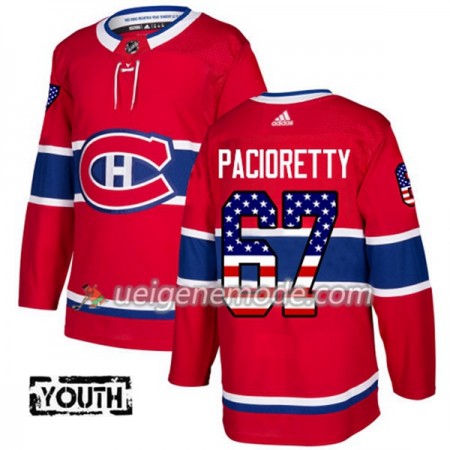 Kinder Eishockey Montreal Canadiens Trikot Max Pacioretty 67 Adidas 2017-2018 Rot USA Flag Fashion Authentic